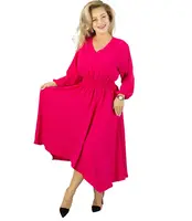 Pri ADELE midi dress with elastic waist and v-neckline