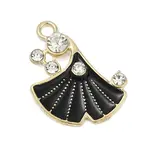 Alloy Enamel Pendants with Rhinestone