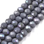 Electroplate Opaque Solid Color Glass Beads Strands