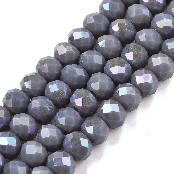 Electroplate Opaque Solid Color Glass Beads Strands