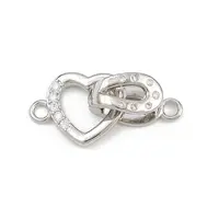 Brass Micro Pave Clear Cubic Zirconia Interlocking Clasps