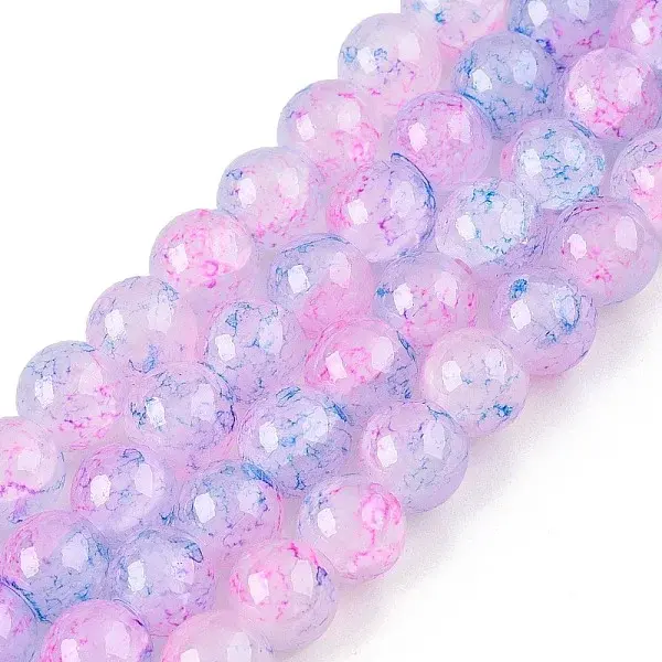 Baking Painted Crackle Glass Bead Strands