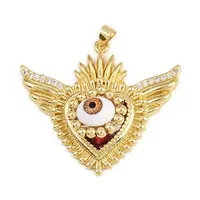 Brass Micro Pave Cubic Zirconia Enamel Pendants