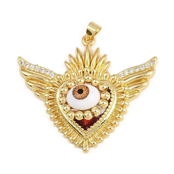 Brass Micro Pave Cubic Zirconia Enamel Pendants