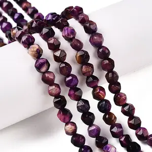 Dyed Natural Tiger Eye Beads Strands