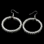 Fashionable Natural Clear Crystal Hoop Earrings for Women