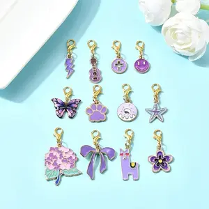 12Pcs Alloy Enamel Pendant Decorations