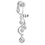 304 Stainless Steel Pave Clear Cubic Zirconia Clip on Belly Rings