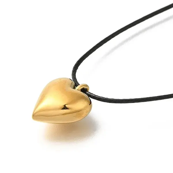 Ion Plating(IP) 304 Stainless Steel Heart Pendant Necklaces for Women