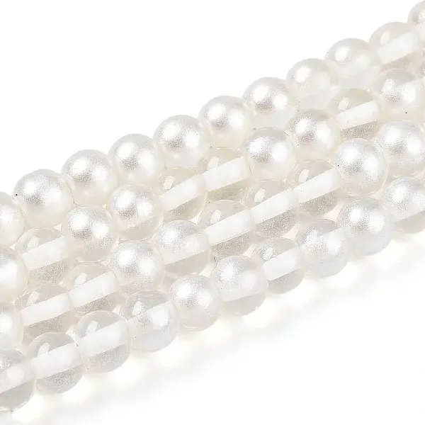 Baking Painted Transparent Glass Beads Strands