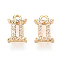 Brass Micro Pave Cubic Zirconia Charms