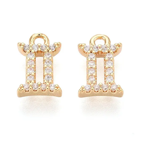 Brass Micro Pave Cubic Zirconia Charms