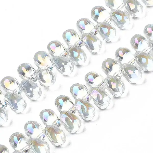 Electroplate Transparent Glass Beads Strands