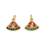 Brass Micro Pave Cubic Zirconia Charms