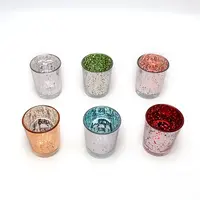 Plating Star Points Pattern Glass Candle Holder