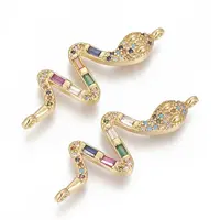 Brass Micro Pave Cubic Zirconia Links