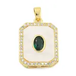 Brass Micro Pave Cubic Zirconia Pendants