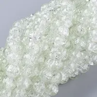 8MM Clear Crackle Glass Round Beads Strands for DIY Jewelry