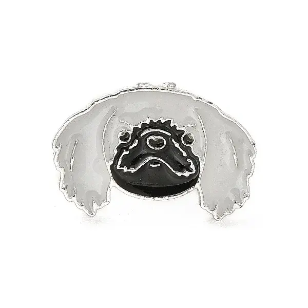 Dog Enamel Pin with Brass Butterfly Clutches