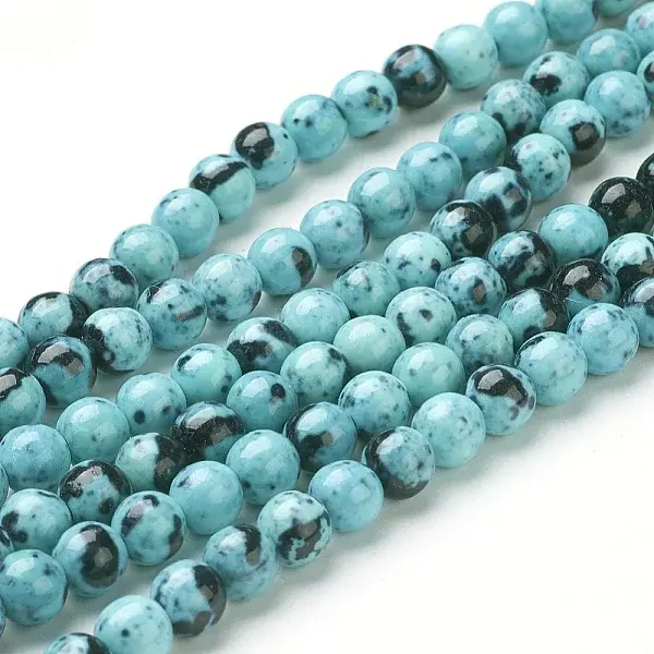 Synthetic Ocean White Jade Bead Strands