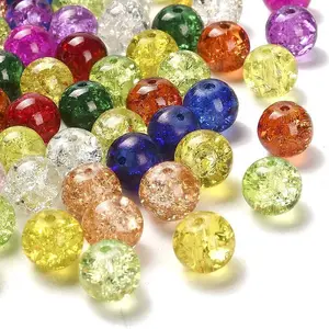 Transparent Crackle Glass Beads