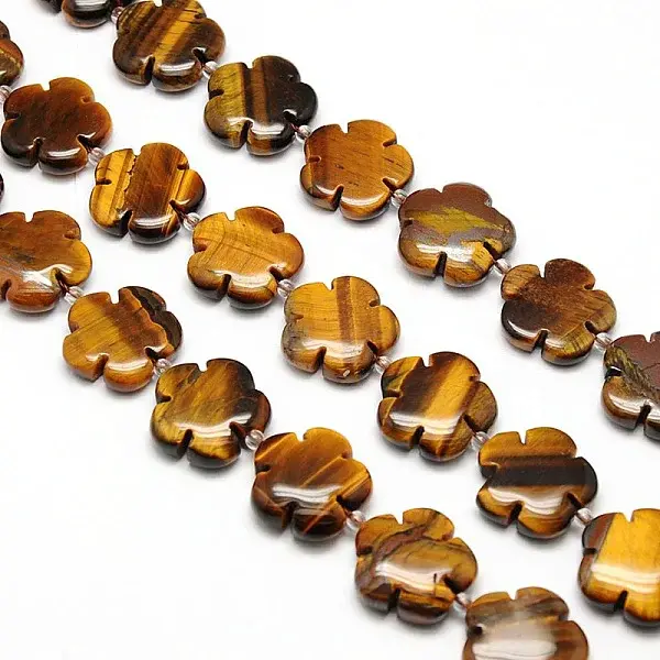 Natural Tiger Eye Flower Beads Strands
