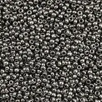 Dark Gray 11/0 Grade A Electroplated Glass Seed Beads