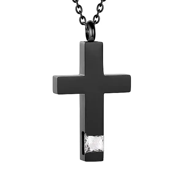 Cross Urn Ashes Pendant Necklace