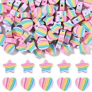 100Pcs 2 Styles Handmade Polymer Clay Beads