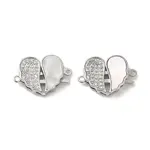 Brass Micro Pave Clear Cubic Zirconia Connector Charms