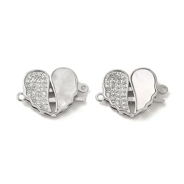 Brass Micro Pave Clear Cubic Zirconia Connector Charms
