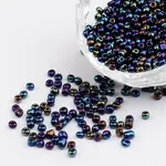 8/0 Electroplated Iris Round Glass Seed Beads