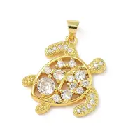 Brass Micro Pave Cubic Zirconia Pendants