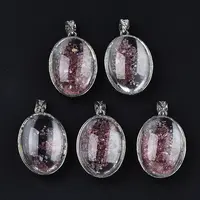 Transparent Glass Oval Pendants