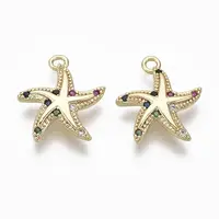 Brass Micro Pave Cubic Zirconia Charms