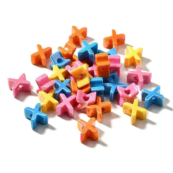 UV Plating Opaque Acrylic European Beads