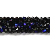 Opaque Solid Color Electroplate Glass Beads Strands