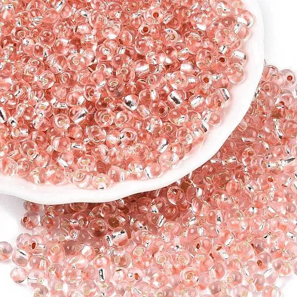 6/0 Baking Paint Transparent Fringe Glass Seed Beads