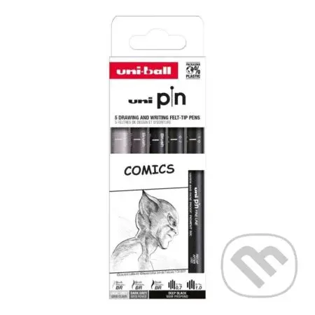 UNI PIN Drawing - sada linerů Comics (5 ks)