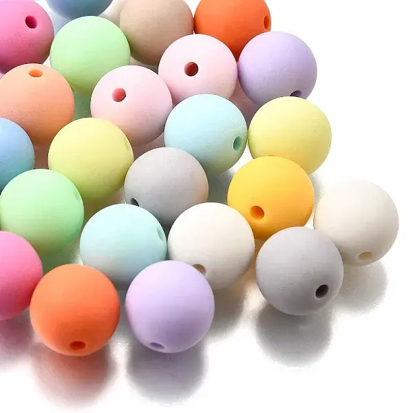 Frosted Opaque Acrylic Beads