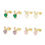Brass Micro Pave Cubic Zirconia Stud Earring