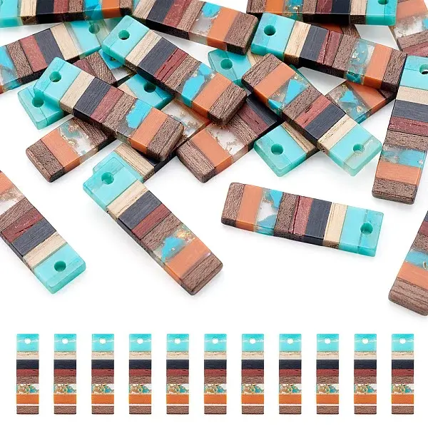 Translucent Resin & Walnut Wood Pendants