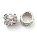 Rack Plating Brass Micro Pave Cubic Zirconia Beads