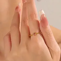 Brass Micro Pave Cubic Zirconia Finger Rings for Women