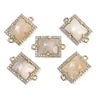 Natural Moonstone Faceted Rectangle Links