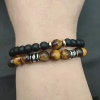 Fashion Retro Black Matte Bracelet Set with Zircon Crown