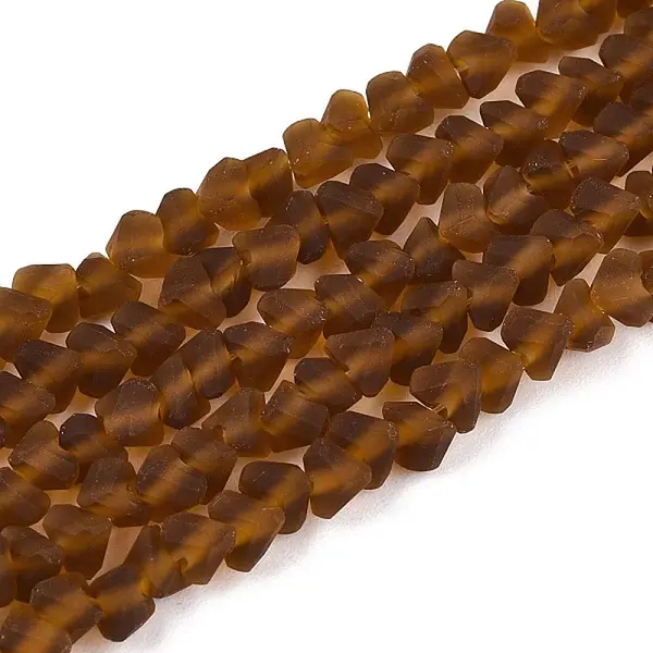 Frosted Transparent Glass Beads Strands