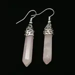 Fashion Natural Rose Quartz Dangle Earrings