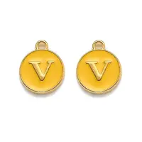 Golden Plated Alloy Enamel Charms