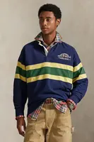 Bavlněná mikina Polo Ralph Lauren pánská, tmavomodrá barva, vzorovaná, 710P04969